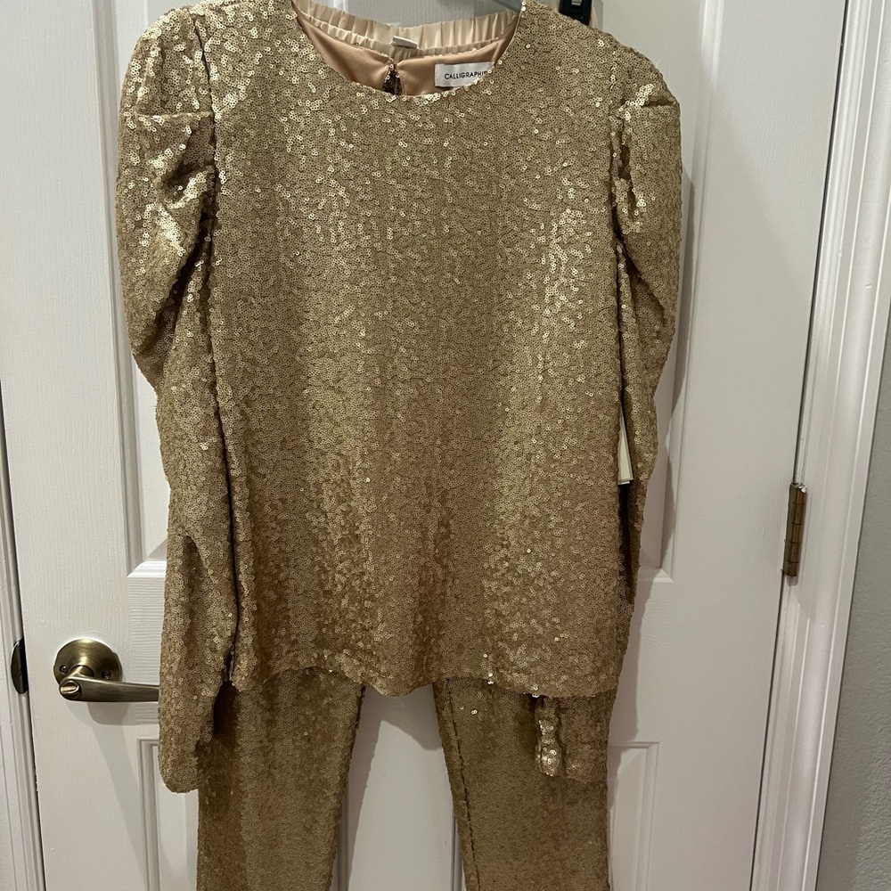 Gold Sequin Women's Top & pants